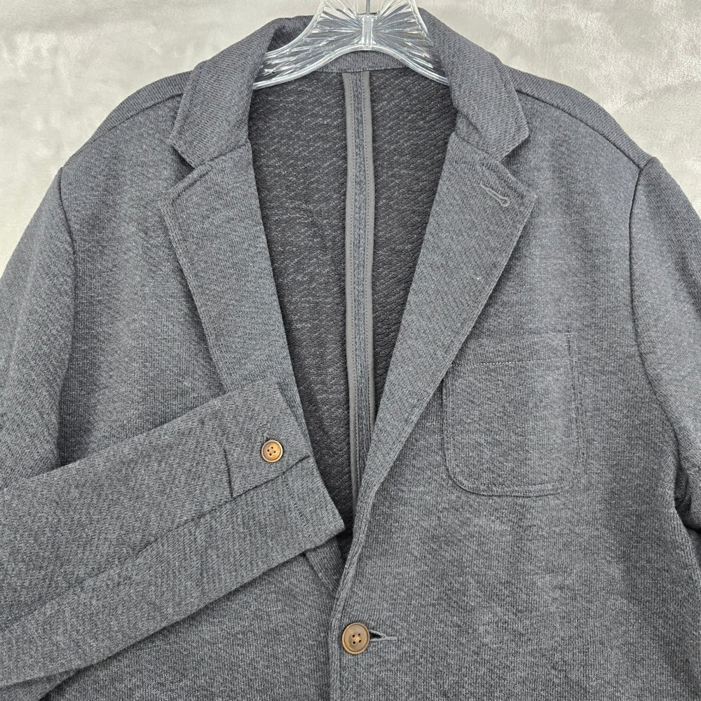 Faherty Knit Blazer Mens Large Grey Unstructured Soft Tailoring‎ Jacket NEW